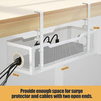 2 Pack Under Desk Cable Management Box White, Cinati 26.8" Wire Organizers No - Image 5