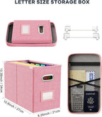 Oterri File Organizer Box with Lid, Hanging Filing File Box with Mesh Pocket - Image 2