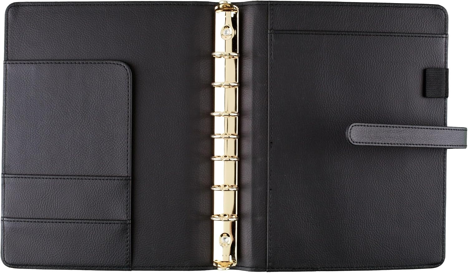 AT-A-GLANCE Faux Leather Undated Starter Set, 7-Ring, 5-1/2" x 8-1/2", Desk Size, Fashion, Black (DR1118-040-05)