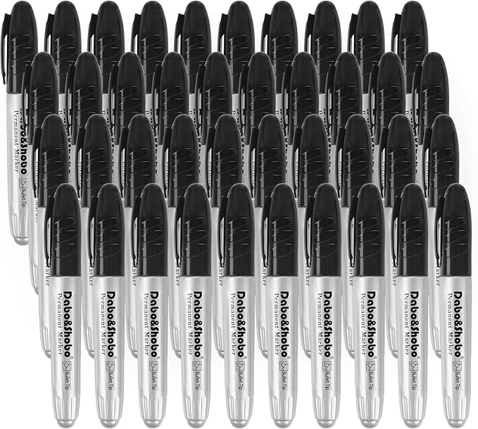 Dabo&Shobo Permanent Markers Jumbo Size, Bullet Tip, Large Black Permanent by DaboShobo