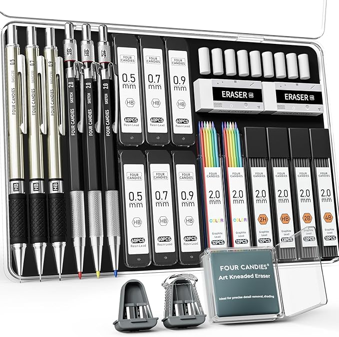 Four Candies 25PCS Art Mechanical Pencil Set by FourCandies