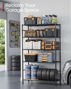 sakugi storage shelves - 5 tier shelf organizer, side view