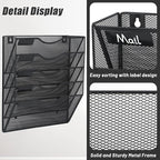 EASEPRES 5 Pocket Mesh Hanging Wall File Organizer, Wall Mounted Mail Paper - Image 3