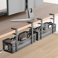 2 Pack Under Desk Cable Management Box Black, Cinati 26.8" Wire Organizers No by Cinati