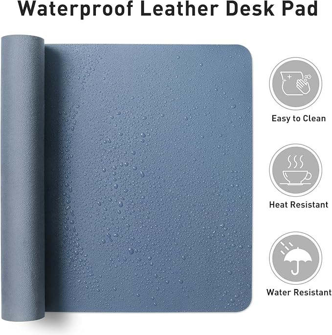 Aothia Leather Desk Pad Protector, Mouse Pad, Office Desk Mat, Non-Slip PU - Image 6