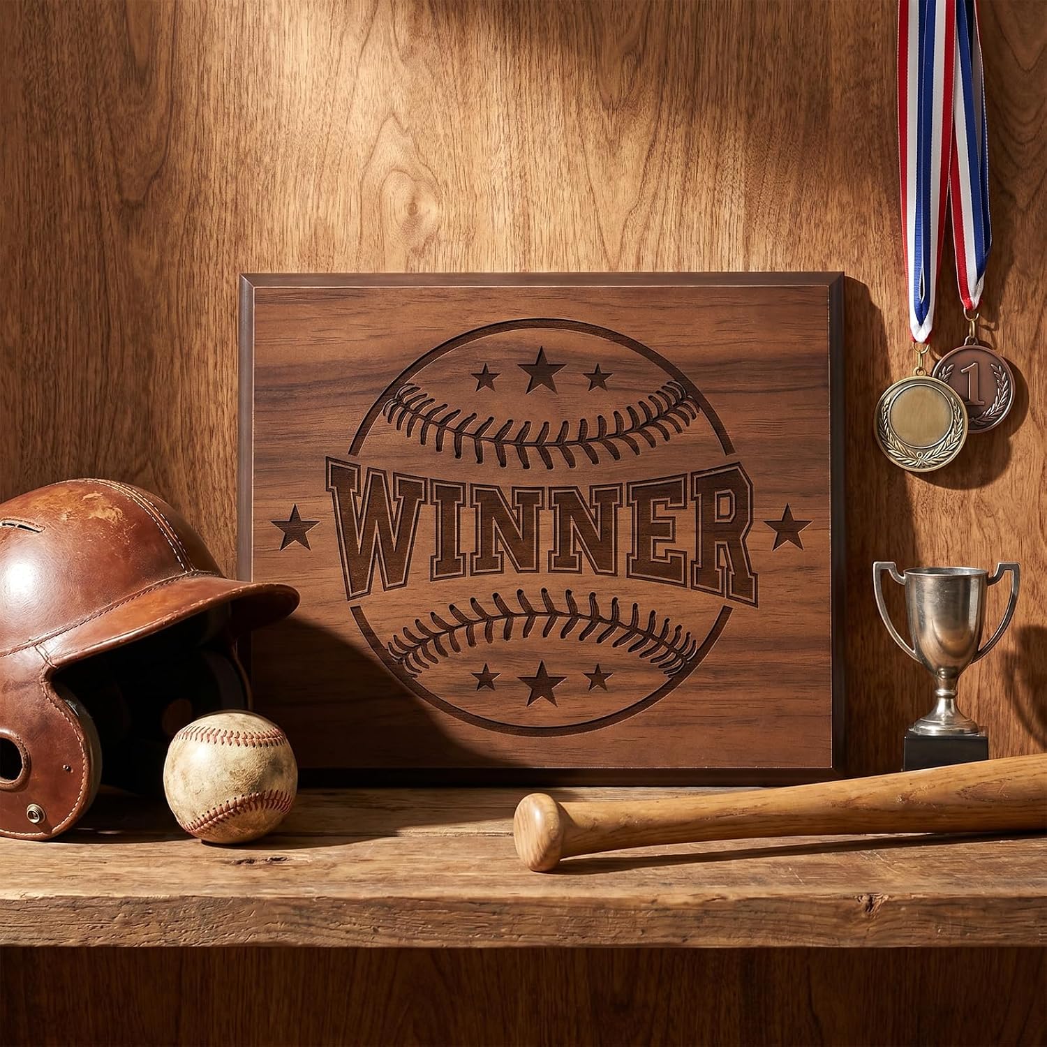 4 Pack 8x10 Inch Blank Plaque Walnut Wooden Plaque DIY Engraved Award Plaques for Thank You Photo Recognition Retirement Gift