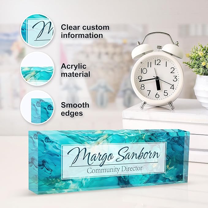 Personalized Name Plate for Desk, Custom Desk Name Plate, Acrylic Name Plate - Image 3