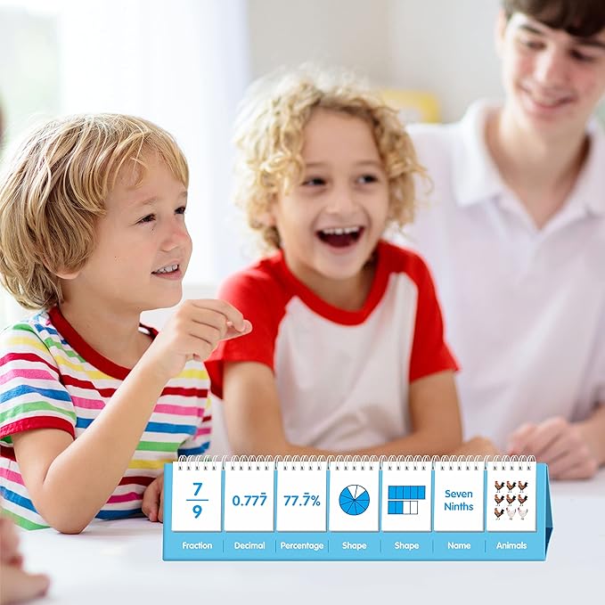 Fraction Flip Chart, 161 Double Sided Cards Freestanding Flip Chat - Image 7