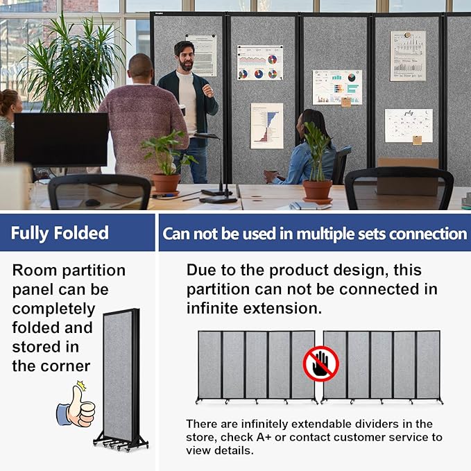 Strongbird Room Partition, Folding Privacy Divider, Office Partition Dividers - Image 2