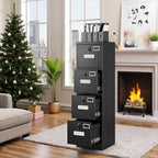 SUXXAN 4 Drawer File Cabinet, Metal Vertical Black Filing Cabinets - Image 2