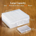 Lifewit 4x6 Photo Storage Box, Plastic Craft Storage Box - Image 3