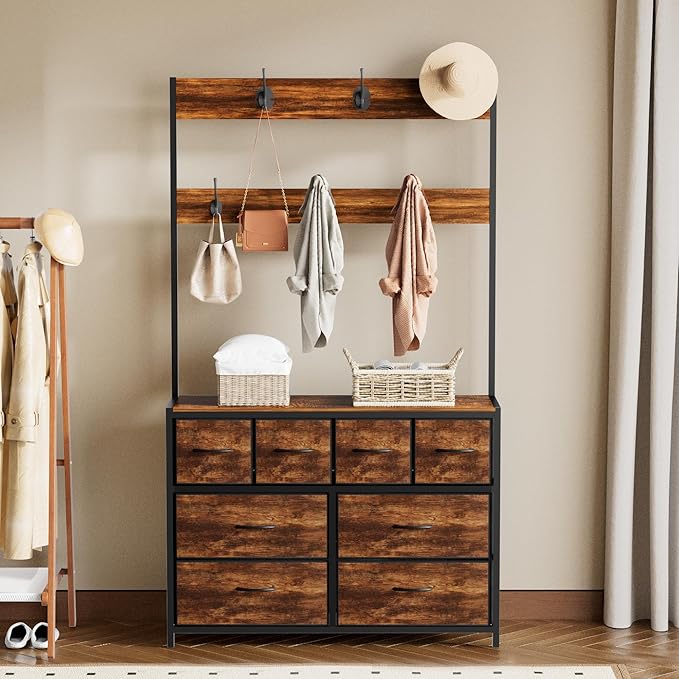 YKVIQBY 8 Drawer Dresser with 6 Double Hooks, 68.9" Tall Closet Organizer and - Image 3