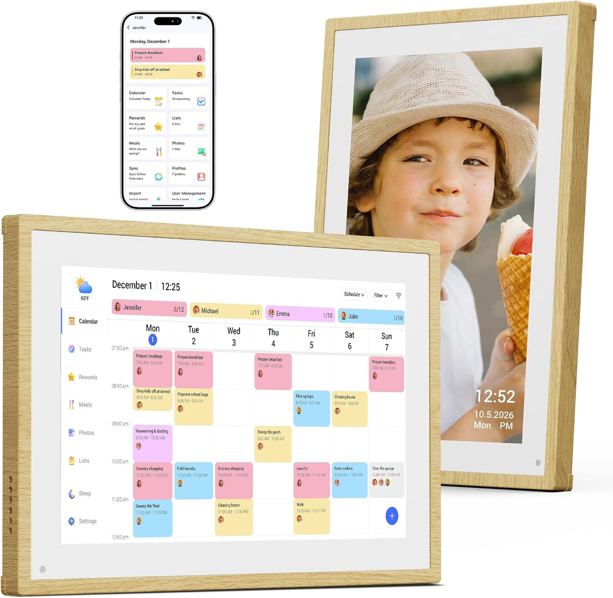 Dragon Touch 10.1 inch Digital Calendar Chore Chart – Digital Picture Frame, ...
