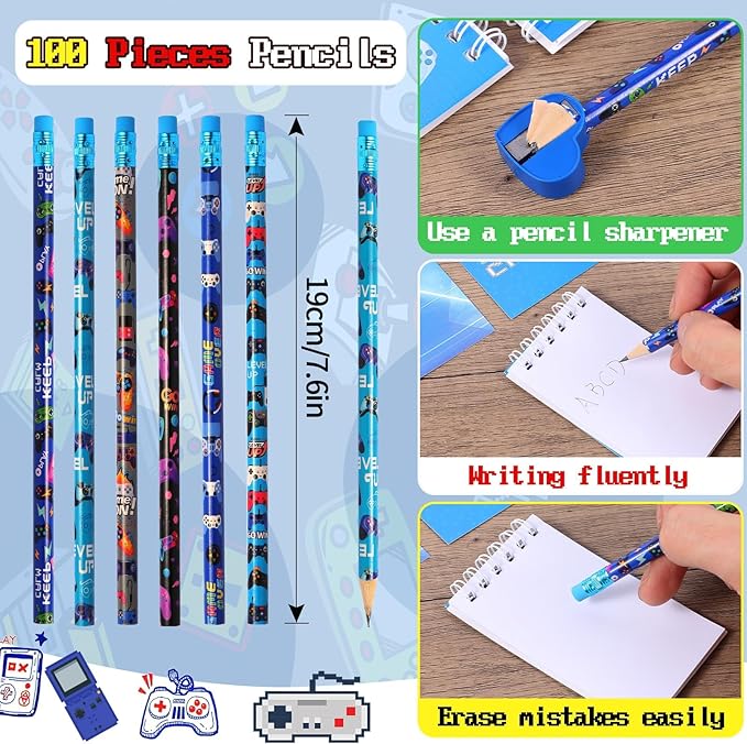 Kolewo4ever 148 Pieces Video Game Theme Stationery Set:100 Pcs Video Game - Image 2