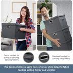 Graciadeco Large 17" 36 Quart Collapsible Stackable Storage Bins - Image 5