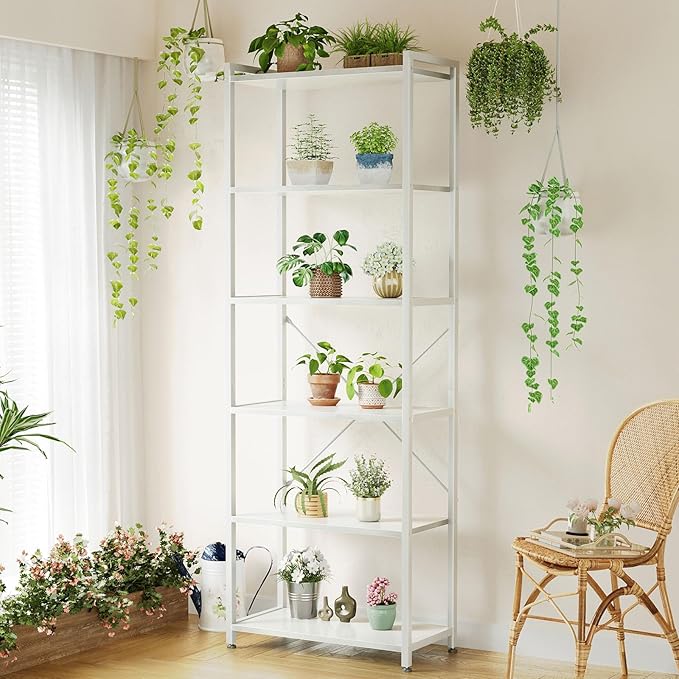 Casaottima Book Shelf, 6 Tier Tall Bookshelf, Modern Wood Bookcase Shelves - Image 8