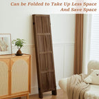 Leesinwing Wood Room Divider 4 Panel Folding Privacy Screen, Classic 5.6Ft - Image 2