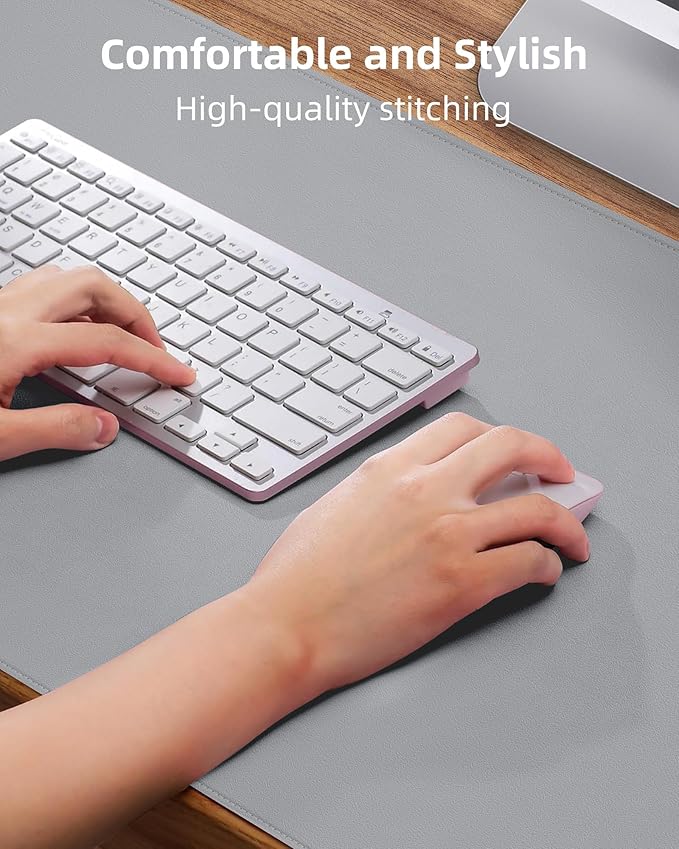 PU Leather Desk Blotter Mat, Large Mouse Pad, Non-Slip & Waterproof Desk Cover - Image 3