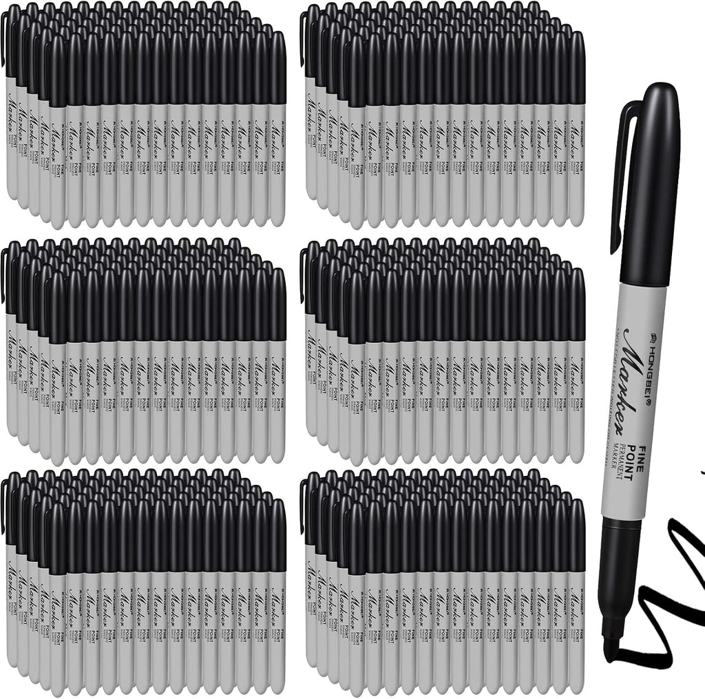 Thenshop 300 Pack Black Permanent Markers Bulk