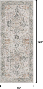 GENIMO Runner Rug 3x10, Non Slip Vintage Hallway Runner Rugs, Low Pile - Image 2