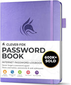 Clever Fox Password Book with alphabetical tabs. Internet Address Organizer by CleverFox