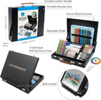 colour block 91-pc sketching & drawing set in on a desk or shelf