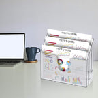 Acrimet Horizontal Triple File Folder Holder, Open Top Desktop Document Sorter - Image 2