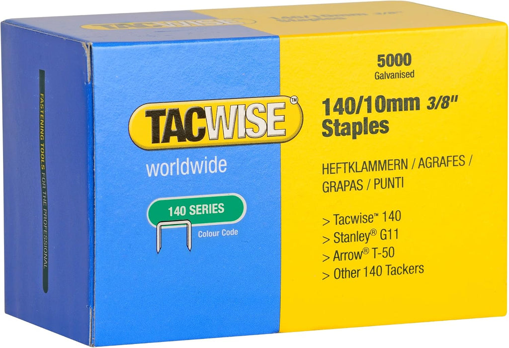 Tacwise 1185 ECO A11 Hammer Tacker with 75.000 Staples Type 140/10mm (T50). Uses Type 140 Staples (T50) , 6-10mm (1/4" - 3/8"). Manual Hammer Stapler Kit for Roofing, Insulation, Floor, Construction
