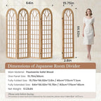 Asnefeli 4 Panel Japanese Room Divider, Shoji Style Partition Divider, Fully - Image 7