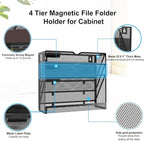 KZWKRG 4 Tier Magnetic File Holder, Large Capacity Mesh Hanging Wall Organizer - Image 8