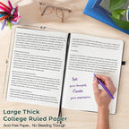 College Ruled Notebook, A4 Hardcover Leather Notebook - Image 2