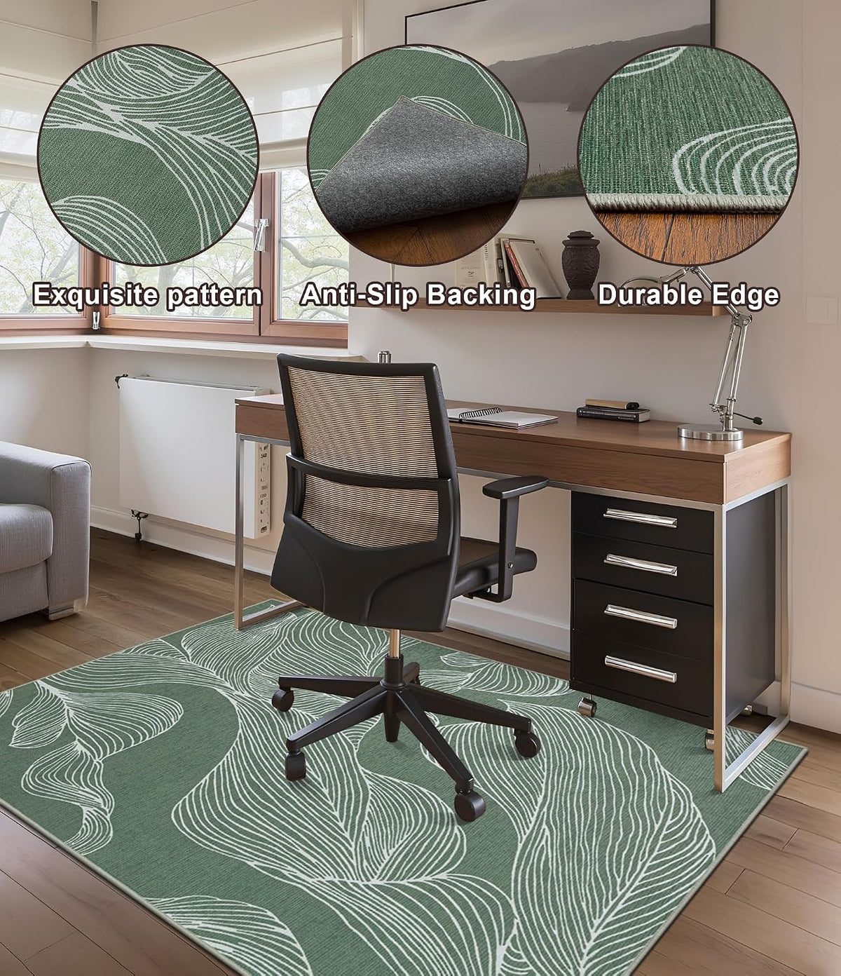 chakme Office Chair Mat for Hardwood Floor, 48"x36" Easy Glide Comp...