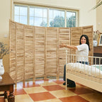 Room Dividers and Folding Privacy Screens, Wood Louvered Separators Divider Wall - Image 8