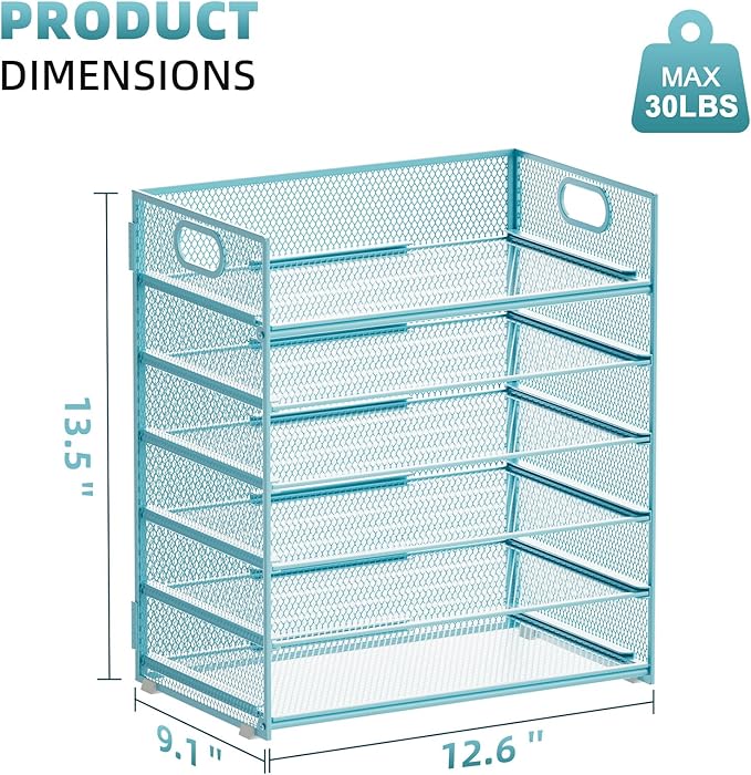 Marbrasse 6 Tier Paper Organizer Letter Tray - Image 3