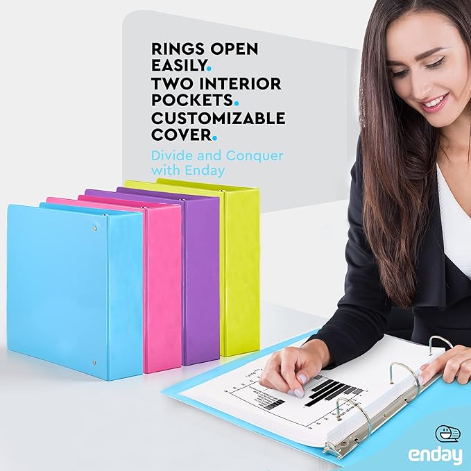 2 Inch Binder 3 Ring Binders, Slant D-Ring 2” Clear View Cover - Image 2
