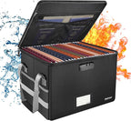 ENGPOW File Box with Lock, Fireproof Document Box with Zipper＆Pockets, by ENGPOW