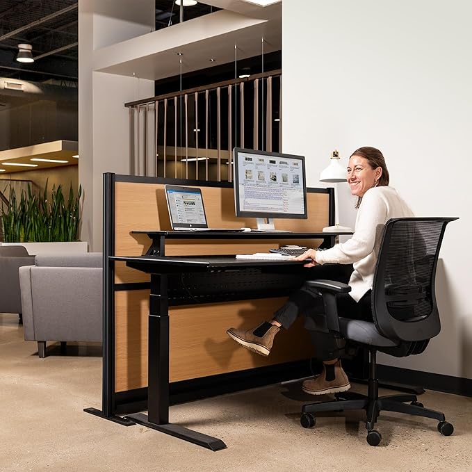 Stand Up Desk Store Beechwood Aesthetic Modular Walls | 70" W x 48" H Modular - Image 2