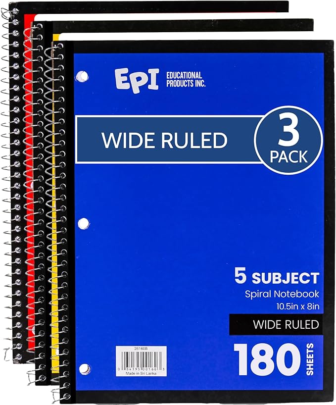EPI Spiral Notebook | 5 Subject by EPI
