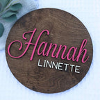 Custom Round Nusery Name Sign, Personalized 3D Baby Name Announcement Sign - Image 4