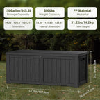 Yardgrace Extra-Large 150 Gallon Outdoor Chest Storage Waterproof - Image 3