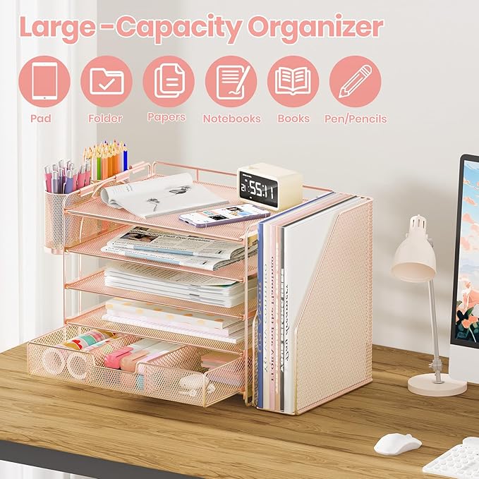 OPNICE Desk Organizer, 5-Tier Paper File Organizer - Image 4