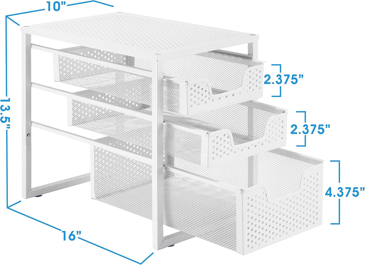 Simple Trending Under Sink Organizer 3-Tier with Sliding Storage Drawer