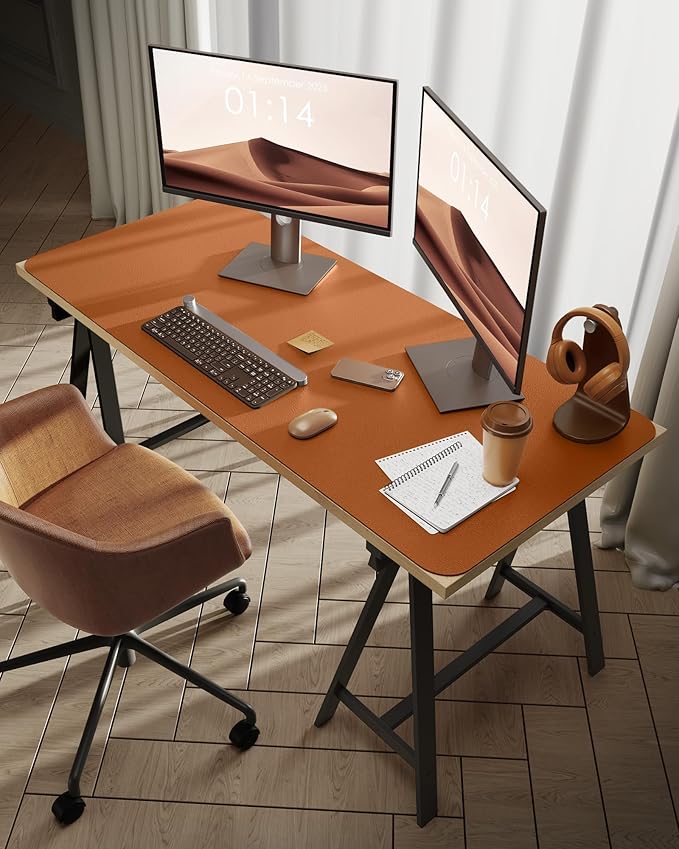 YSAGi Leather Desk Protector, Office Mat, Large Mouse Mat, Non-Slip PU Leather - Image 2