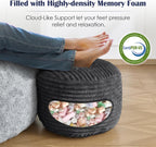 shouren stuffed round ottoman,pouf ottoman foot rest,20 x, side view