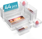 vtopmart 44 pcs clear plastic drawer organizers set, main product view