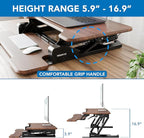 Mount-It! Height Adjustable Standing Desk Converter, Compact 30” Wide Tabletop - Image 3