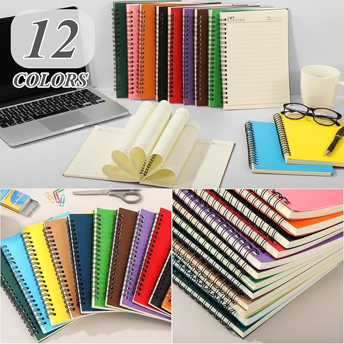 Leelosp 12 Pack Small Spiral Notebook 5 x 7 Inch Lined College Ruled Spiral - Image 5