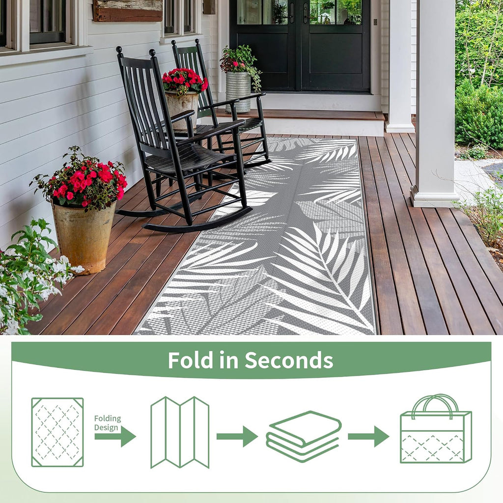 genimo outdoor rug, waterproof plastic runner rugs, 2.5'x8', package contents