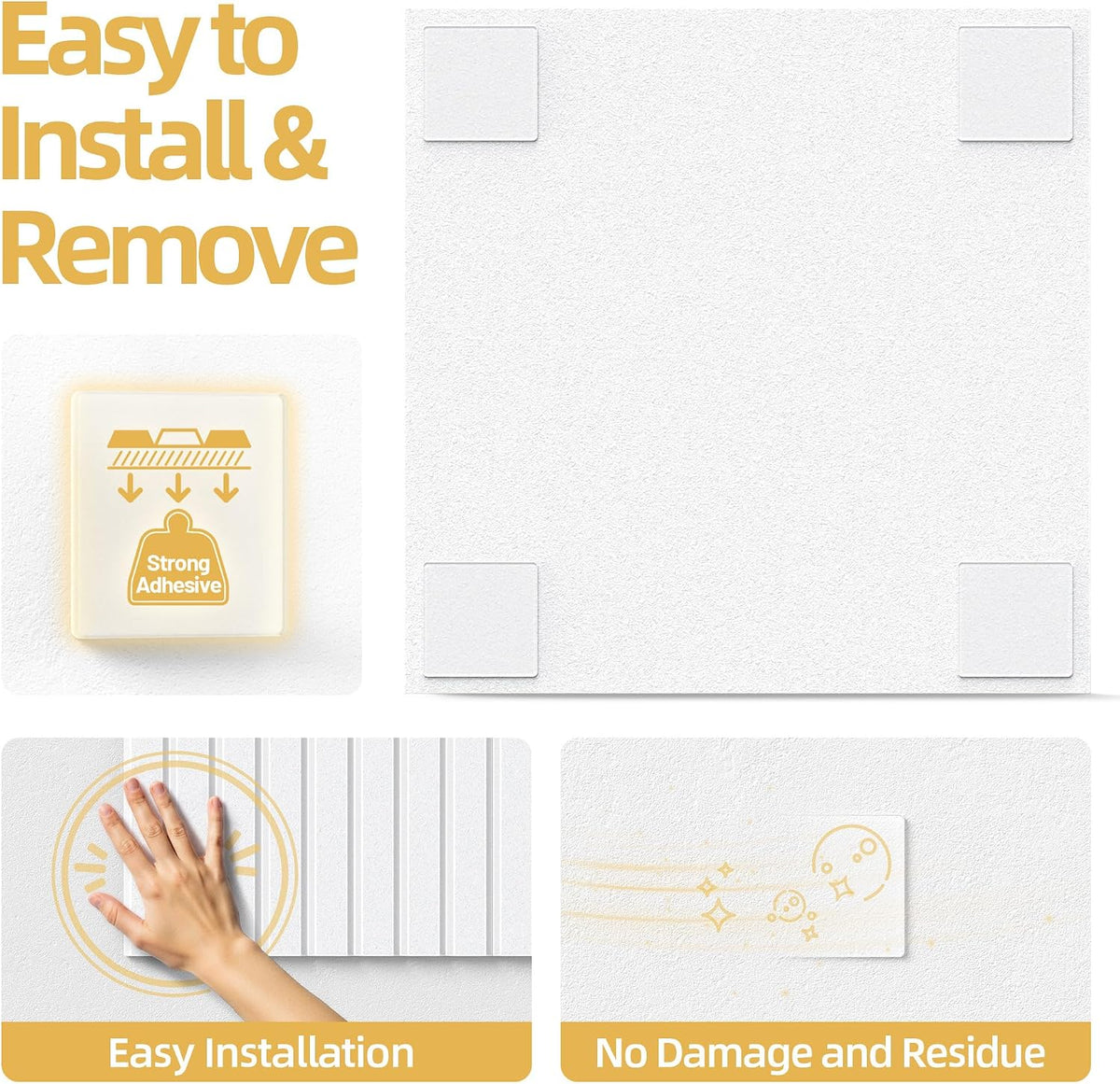 Large Cork Board for Walls 12 Pack Bulletin Board with 60 Adhesive Tabs
