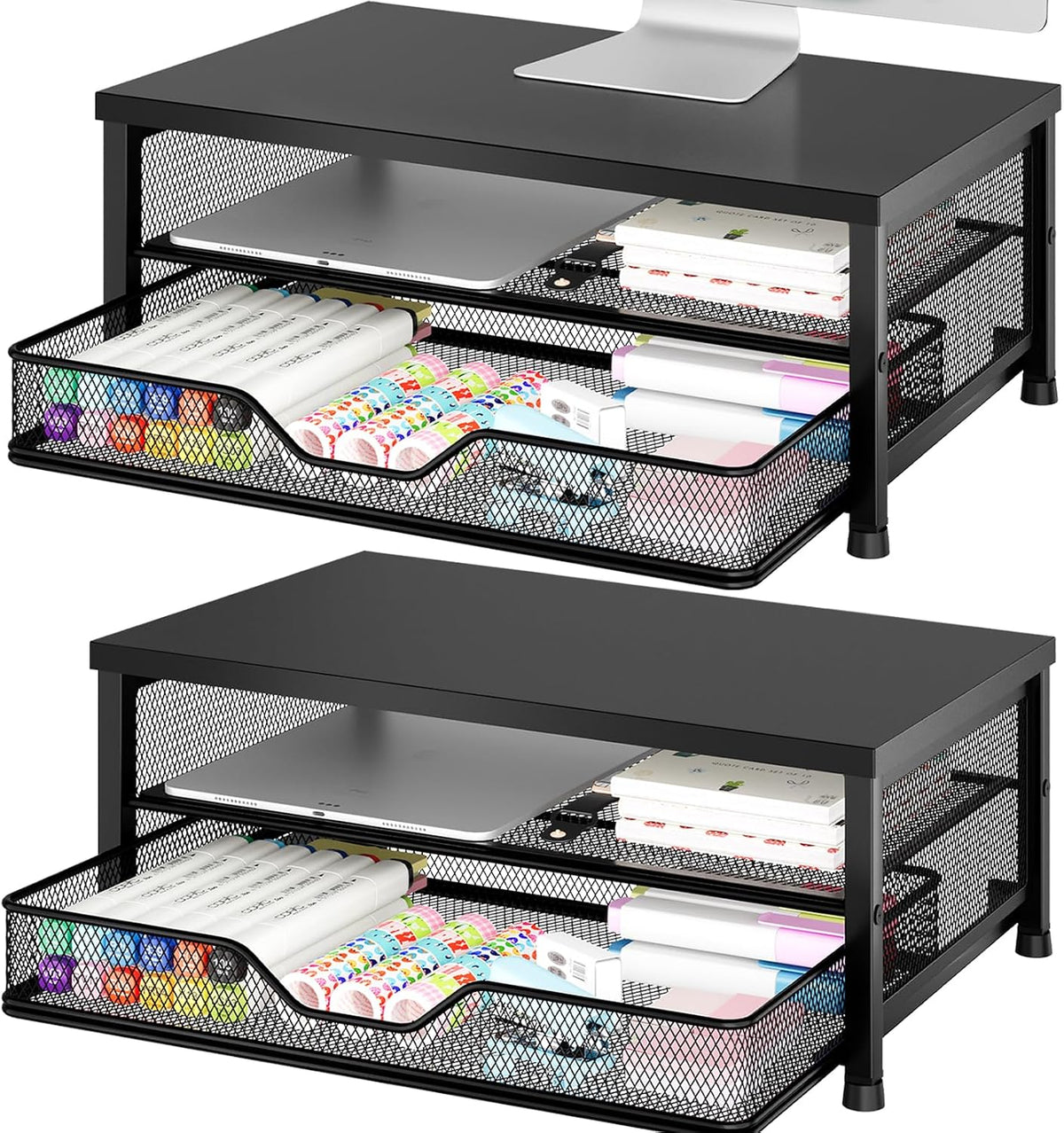 opnice computer monitor stand riser, desk organizer with, main product view
